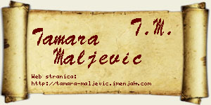 Tamara Maljević vizit kartica